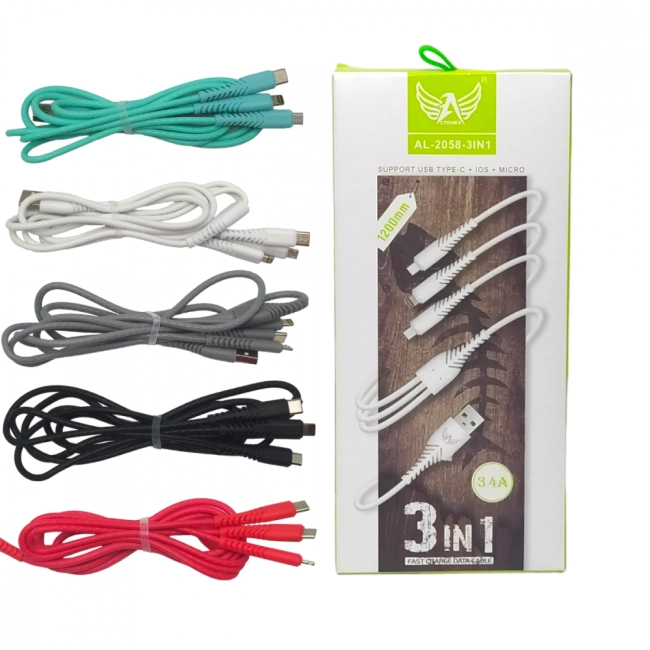 Cabo 3in1 1.2m 3.4A Altomex AL-2058-3in1