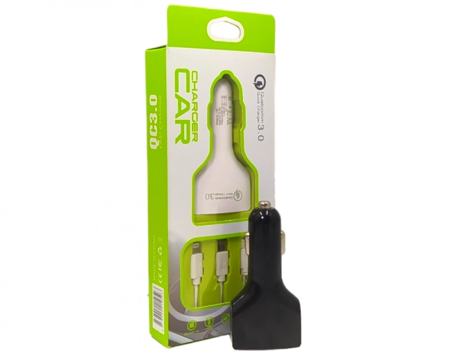 Carregador veicular 3em1-V8/Tpc/IOS - 3.0- AL-C95