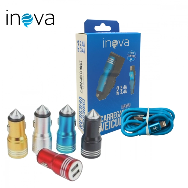 Carregador Veicular para Iphone 3.4A / 2.4A CAR-8676