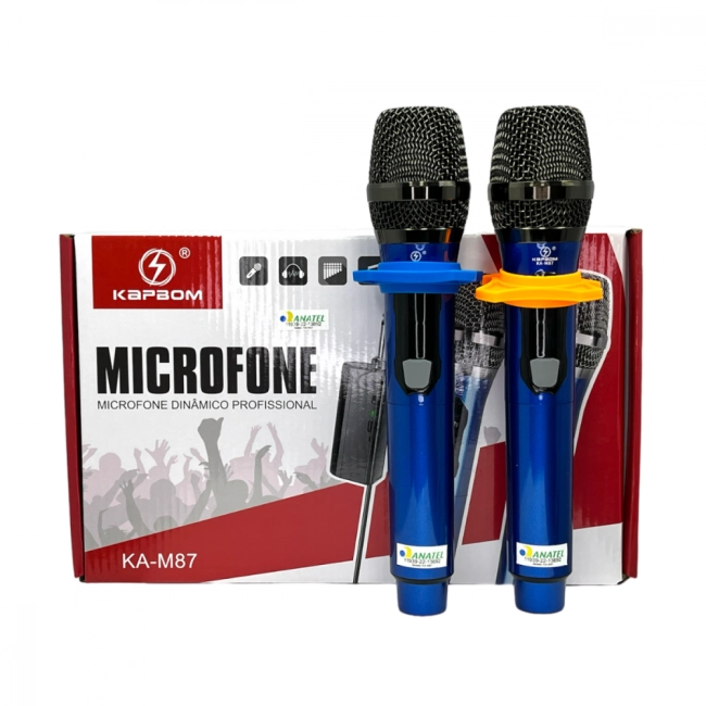 Kit 2 Microfones P2 Wireless Kapbom KA-M87